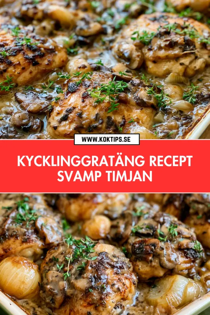 Enkel kycklinggratäng: krämig gratäng med svamp och timjan till vardags