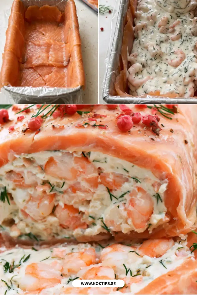 Krämig laxterrin med räkor: enkel hemlagad klassiker till fest och vardag