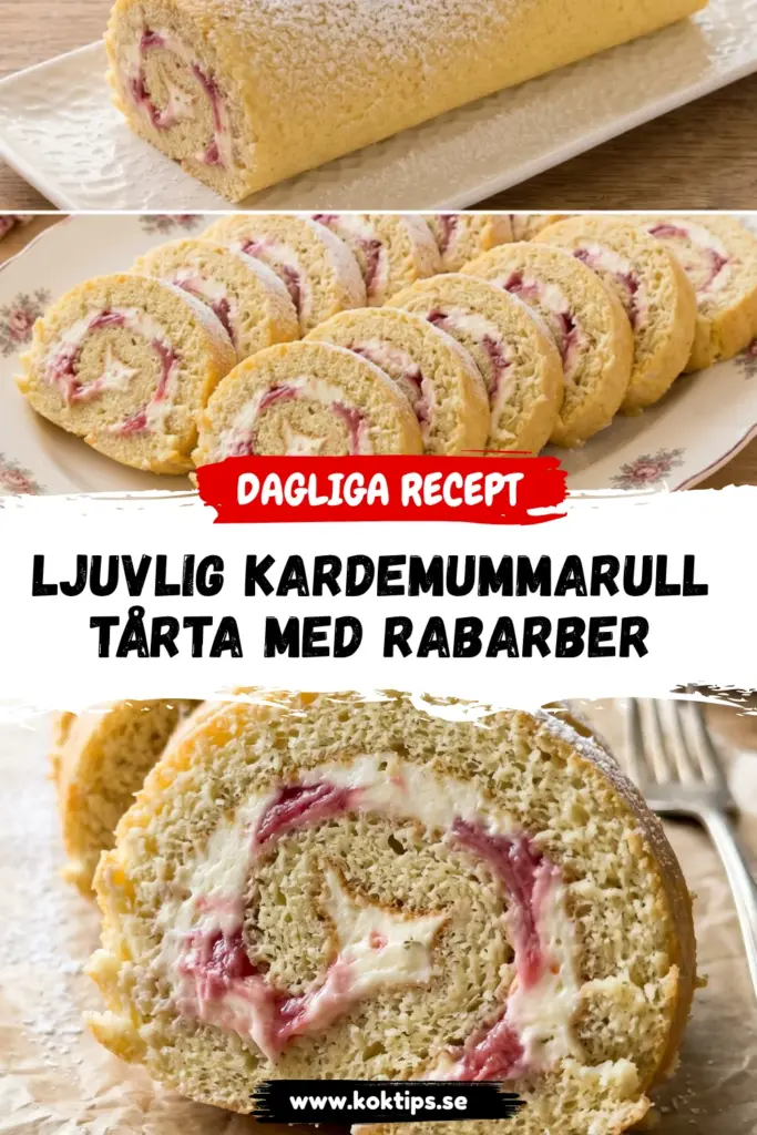 Ljuvlig Kardemummarulltårta med Rabarber