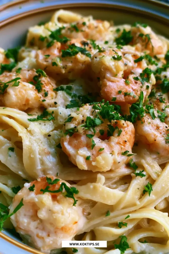 Enkel vitlökspasta med räkor: klassisk räkpasta fylld med smak och krämighet