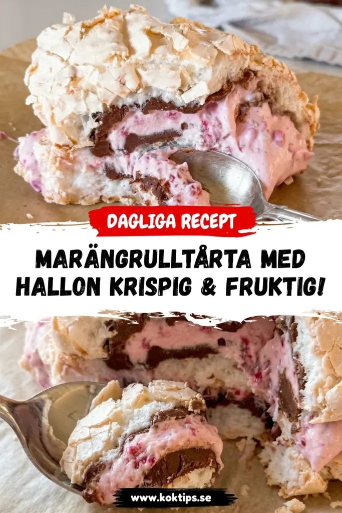 Marängrulltårta med hallon – krispig & fruktig!