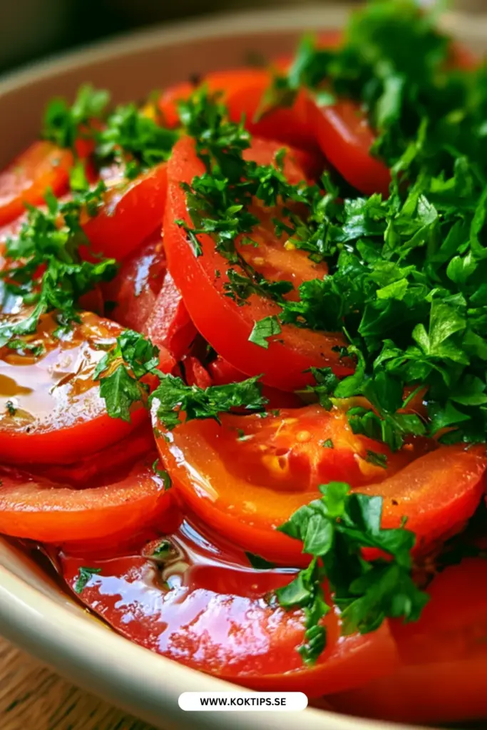 Marinerad tomatsallad på bästa sättet: ett enkelt och smakfullt sommarrecept
