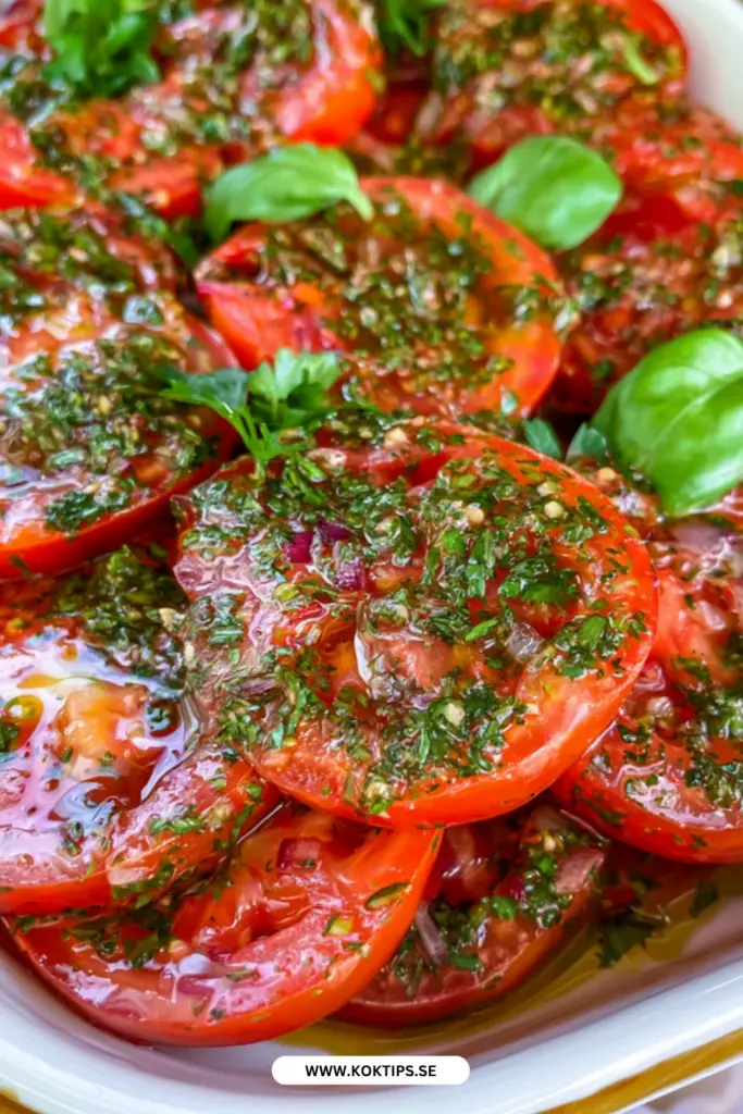 Hemlagade marinerade tomater som smakar sommar hela året