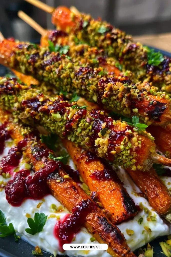 Morotsspett med pistage och fetaost: enkelt recept med stor smak