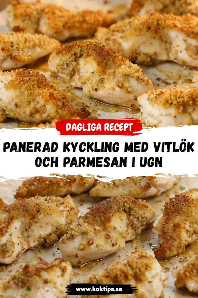 Panerad Kyckling med Vitlök och Parmesan i Ugn