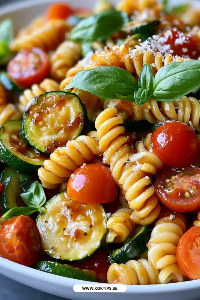 Pasta med zucchini och körsbärstomater: det godaste sommarreceptet du lagar i kväll