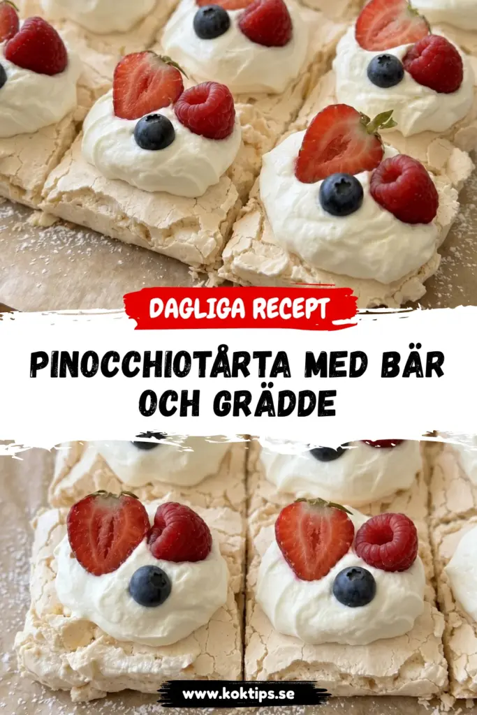 Pinocchiotårta med bär och grädde