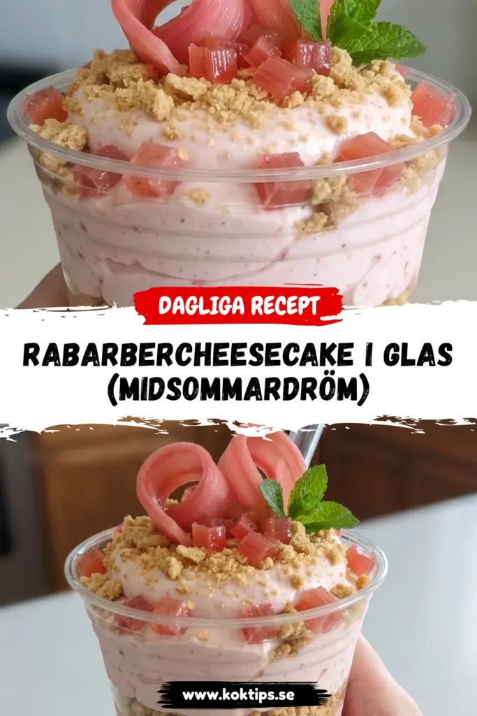 Rabarbercheesecake i glas (Midsommardröm)