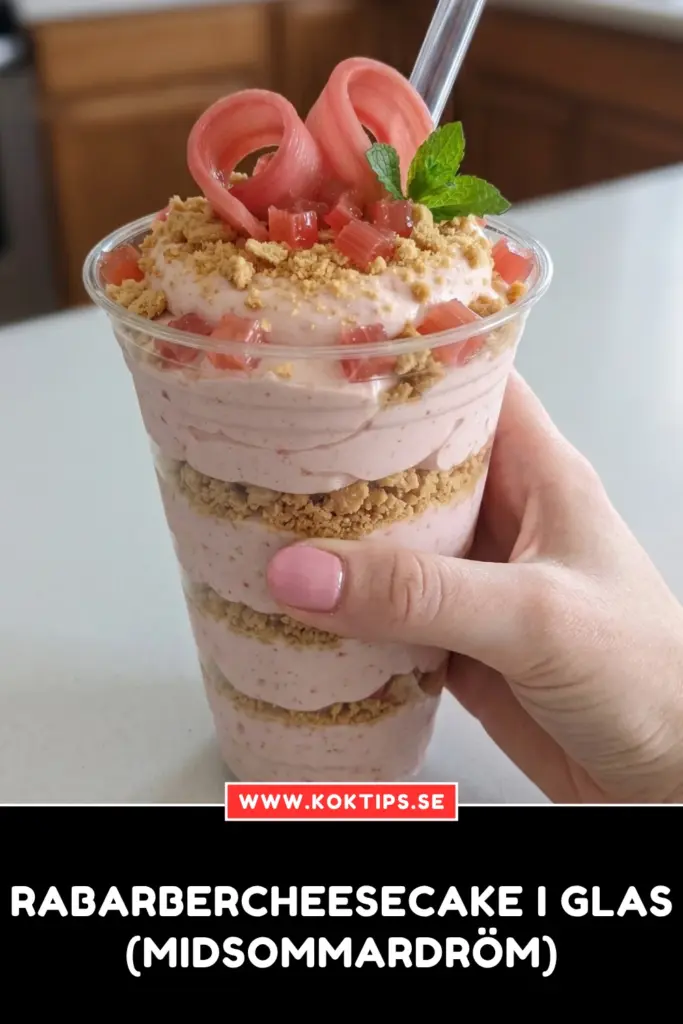 Rabarbercheesecake i glas (Midsommardröm)