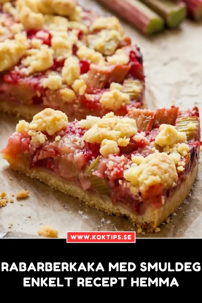 Rabarberkaka med smuldeg enkelt recept hemma