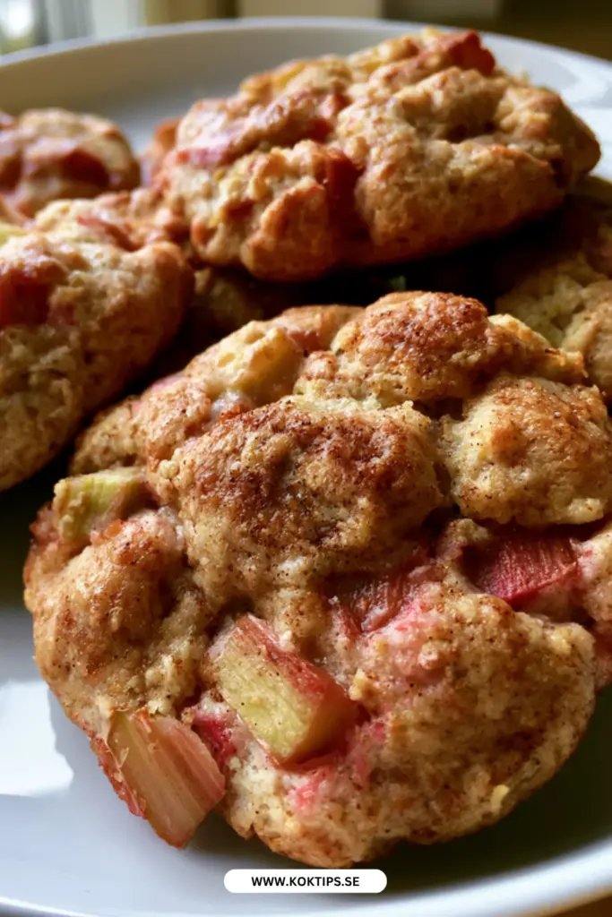 Saftiga rabarberkakor: enkelt recept med farinsocker och kanel