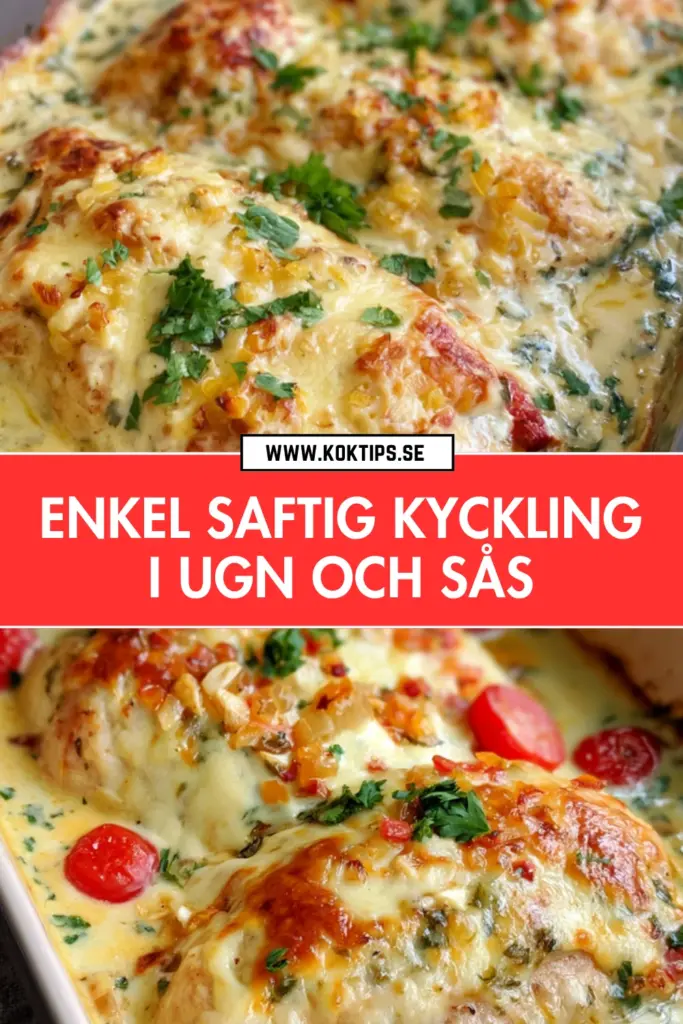 Enkel saftig kyckling i ugn: klassisk vardagsrätt med krämig ostsås
