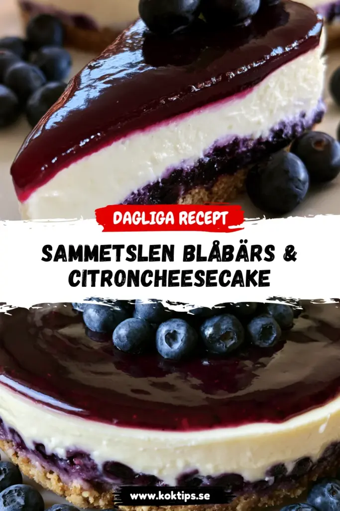 Sammetslen Blåbärs & Citroncheesecake