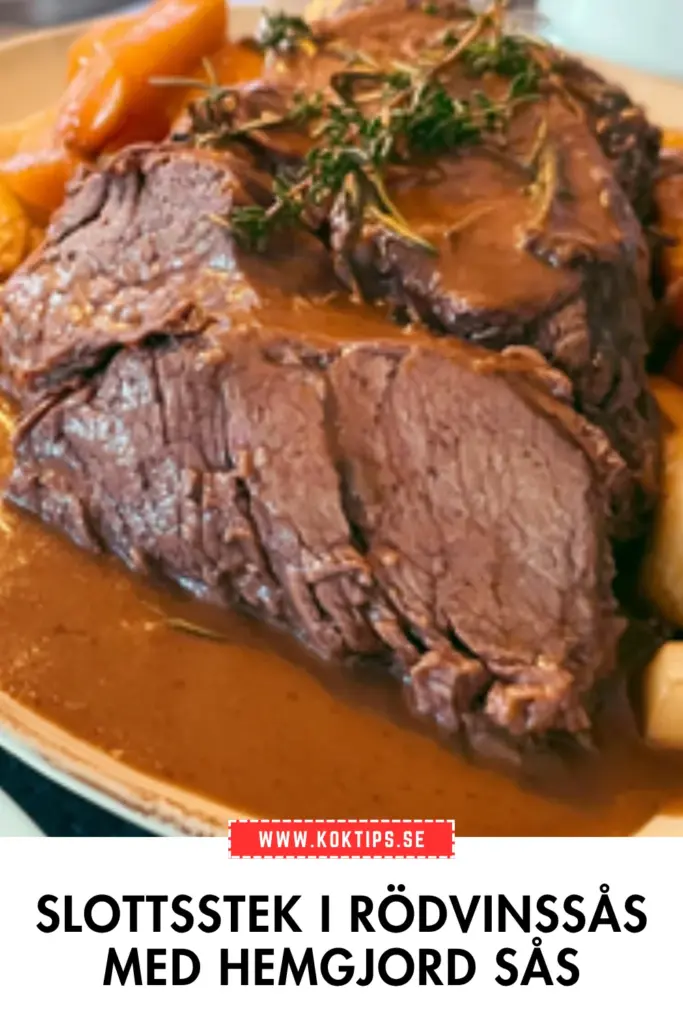 Slottsstek i rödvinssås med hemgjord sås: mört kött och djup smak