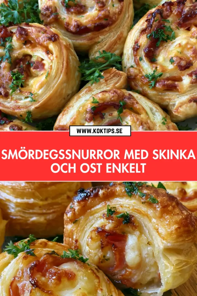 Enkel och klassisk smördegssnurror med skinka och ost: hemlagad favorit på under 30 minuter