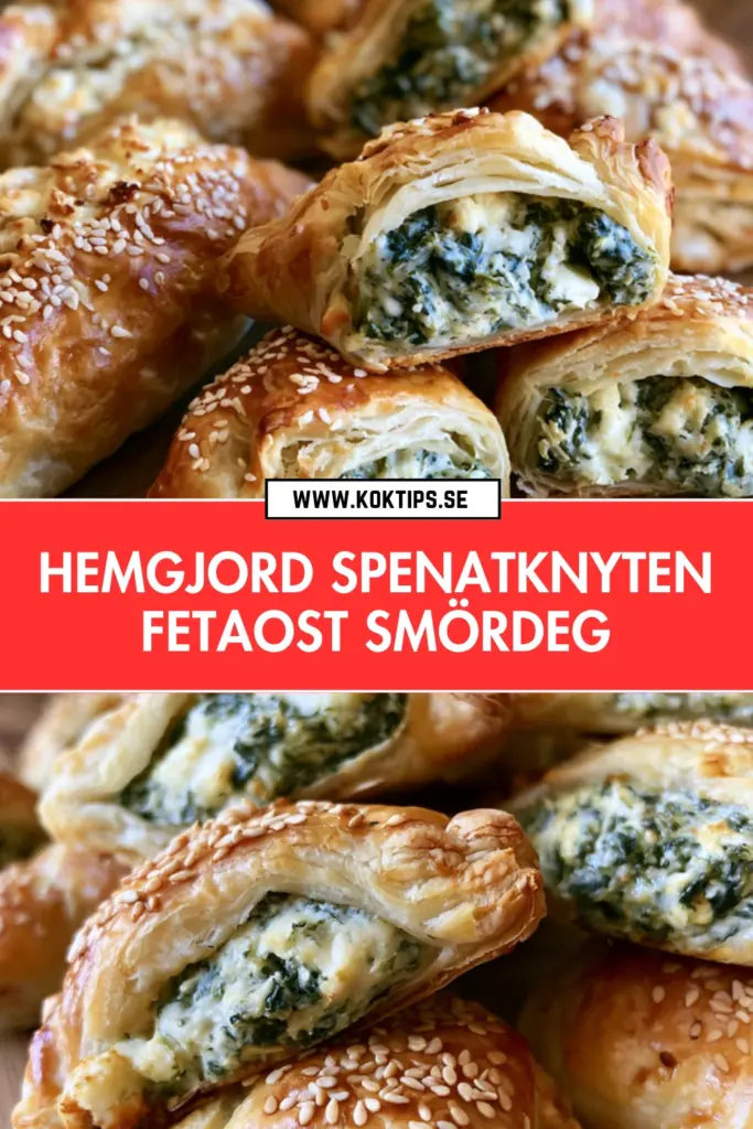 Spenatknyten Fetaost i Smördeg: Enkla och Krispiga Knyten Hela Familjen Älskar