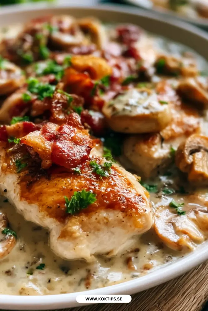 Svampsås med baconkyckling: det bästa hemlagade receptet du kommer göra i år