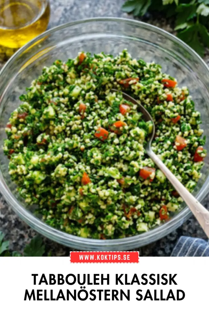 Klassisk Tabbouleh hemlagad och fylld av smak