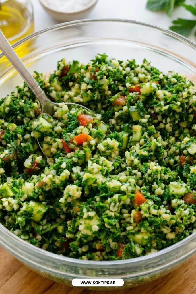 Klassisk Tabbouleh hemlagad och fylld av smak