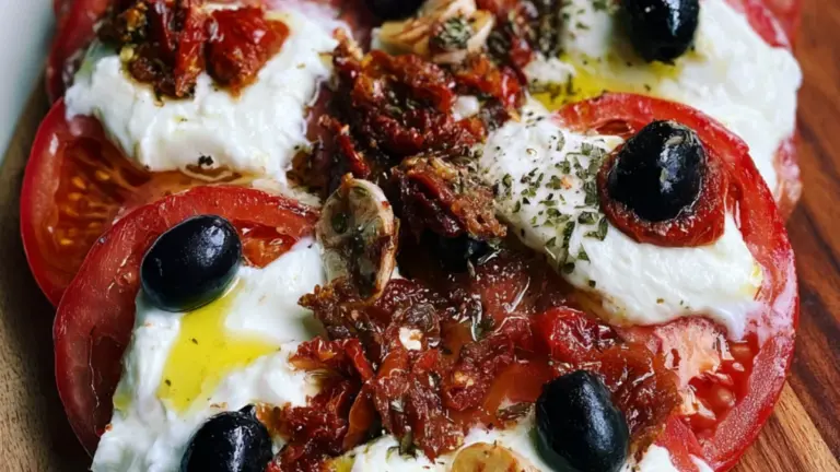 Tomatsallad med burrata och varma oliver: det bästa sommarreceptet