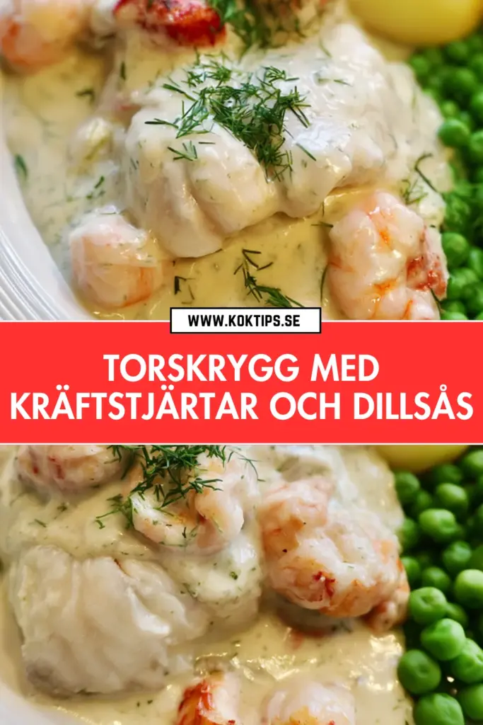 Krämig torskrygg med kräftstjärtar och dillsås direkt från ugnen