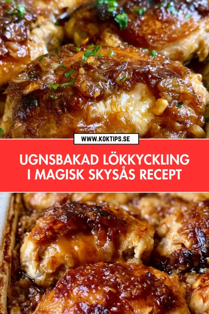 Ugnsbakad lökkyckling med magisk skysås: det godaste hemlagade receptet