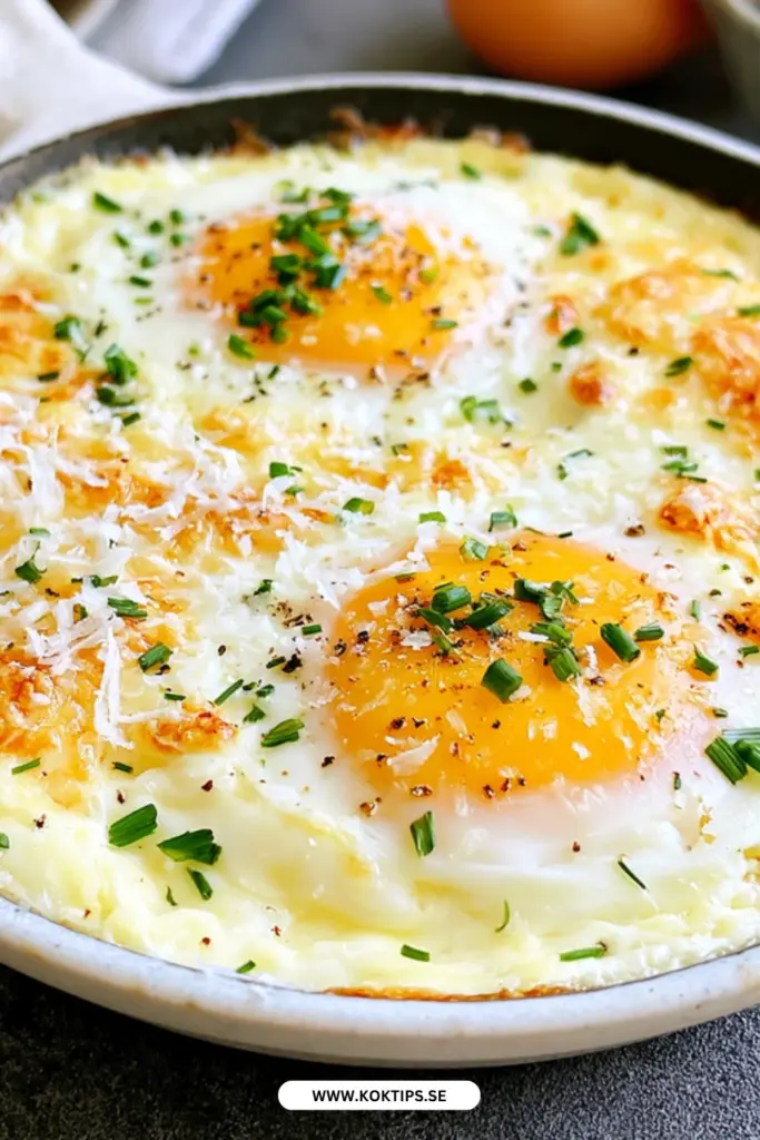 Ugnsbakade ägg med parmesan: snabbt, klassiskt och alltid lika gott