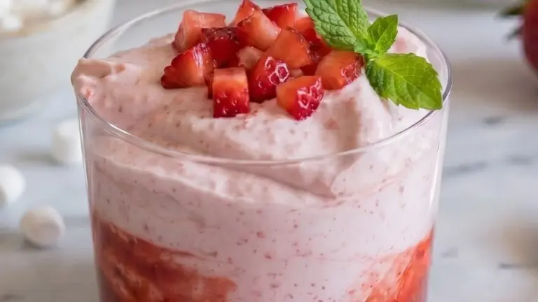 Enkelt jordgubbsmousse i glas: sommarens findesser!