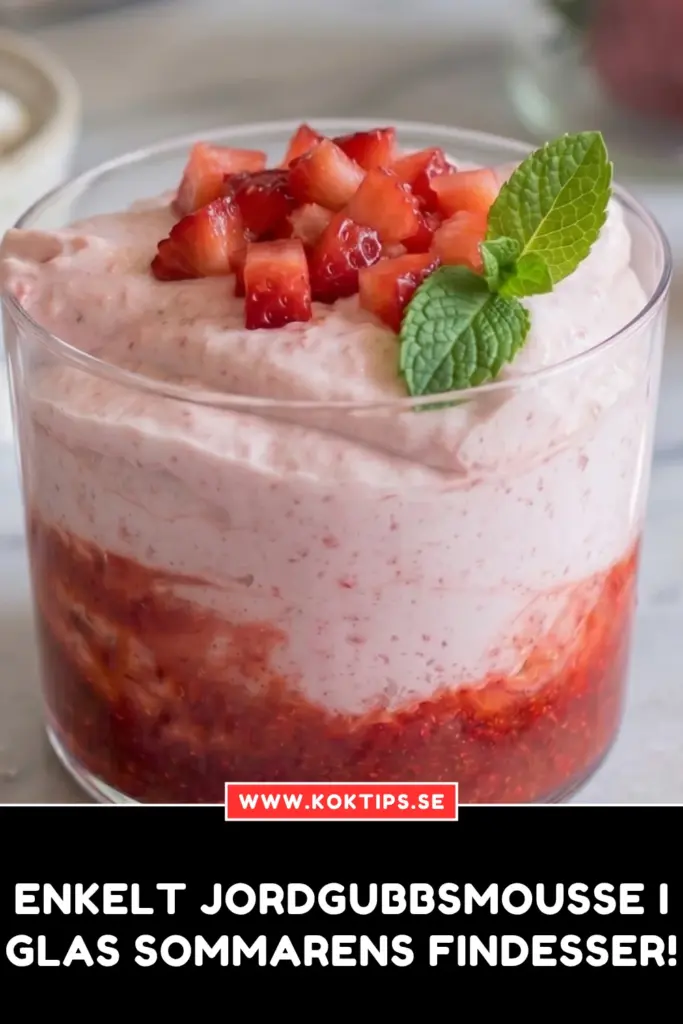 Enkelt jordgubbsmousse i glas: sommarens findesser!