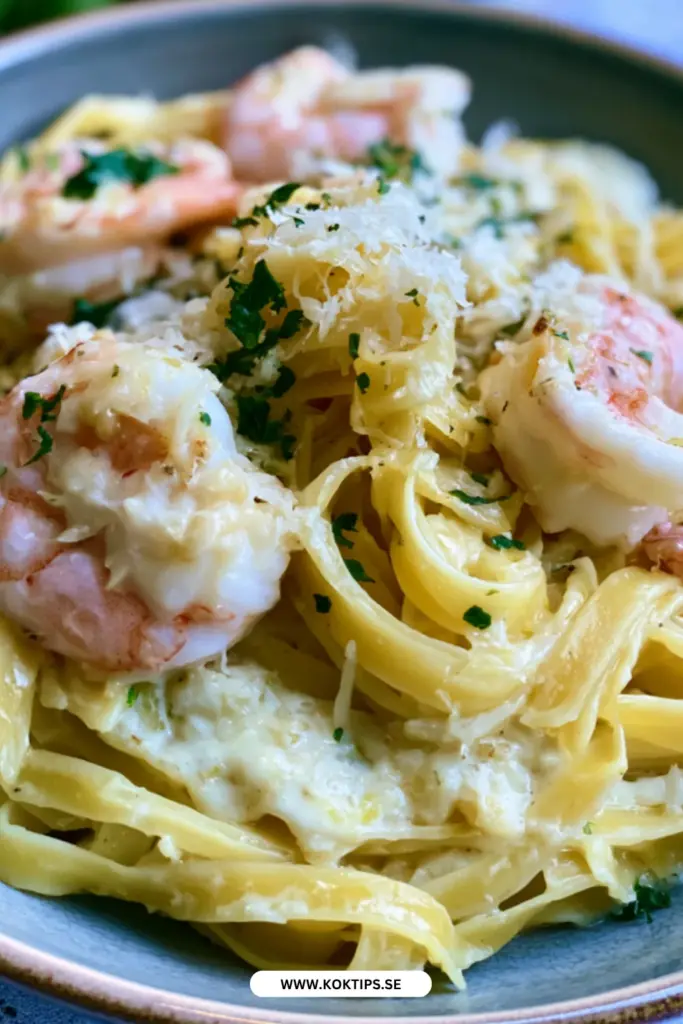 Krämig pastagratäng med räkor: det hemlagade receptet som alltid imponerar