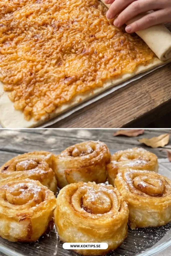 Krispiga och krämiga äppelbullar smördeg: ett klassiskt hembakat recept
