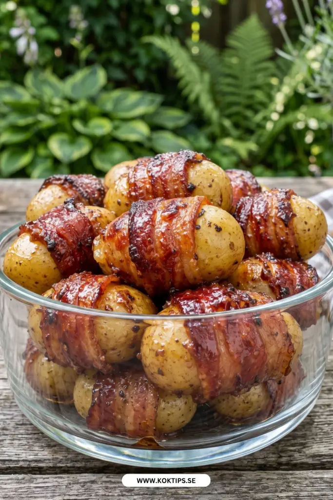 Baconlindad potatis i ugn: hemlagat recept som hela familjen älskar