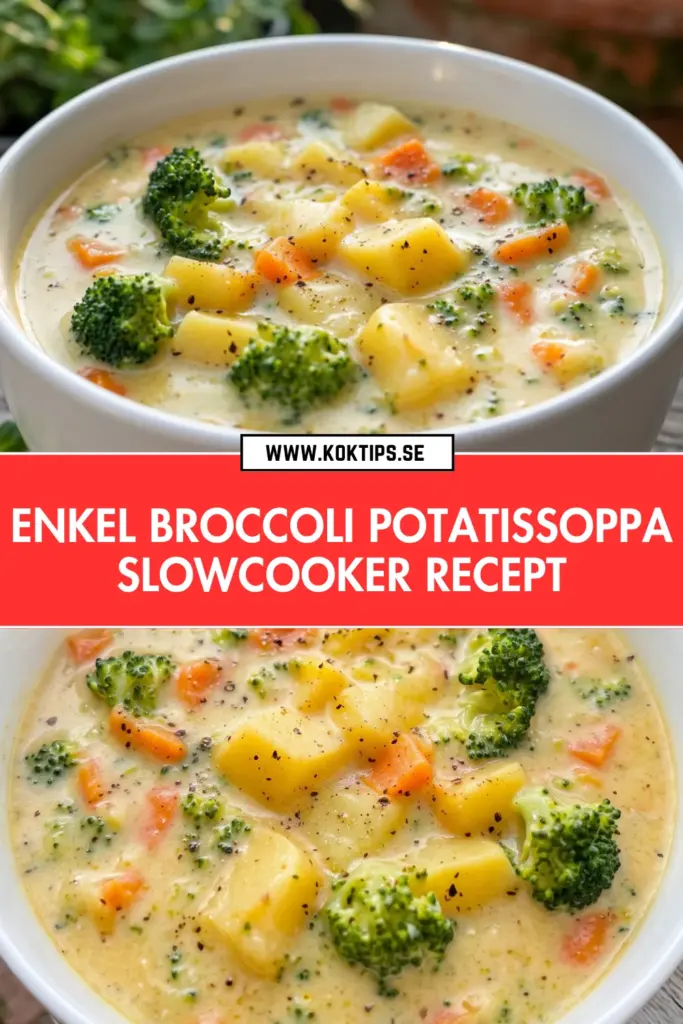 Broccoli potatissoppa slowcooker: en enkel och värmande soppa för hela familjen