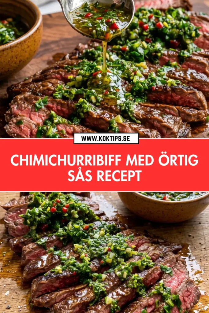 Chimichurribiff: snabbt och hemlagat recept med krämig örtig sås