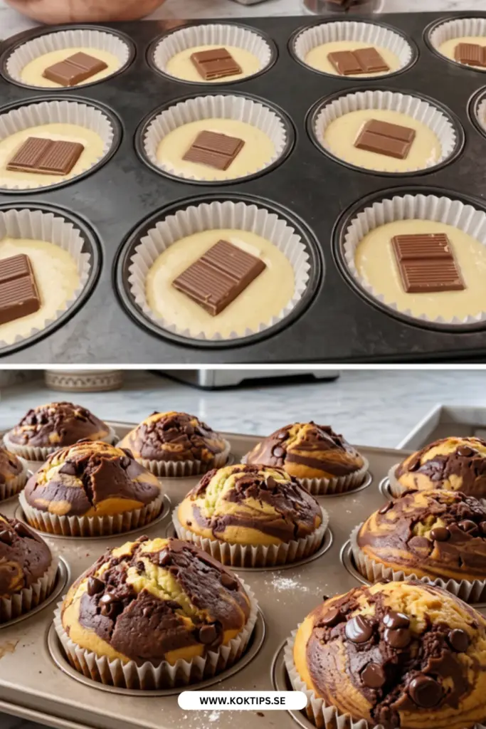 Chokladmuffins med gömd choklad: det enklaste receptet du kommer att baka