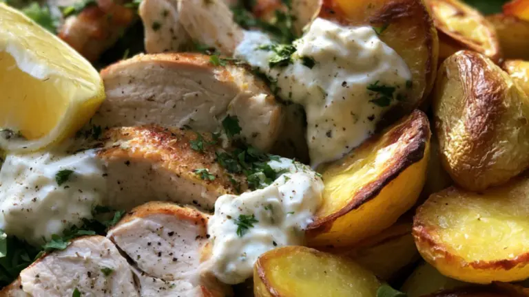 Citronkyckling med rostad potatis i bowl: enkelt recept för hela veckan