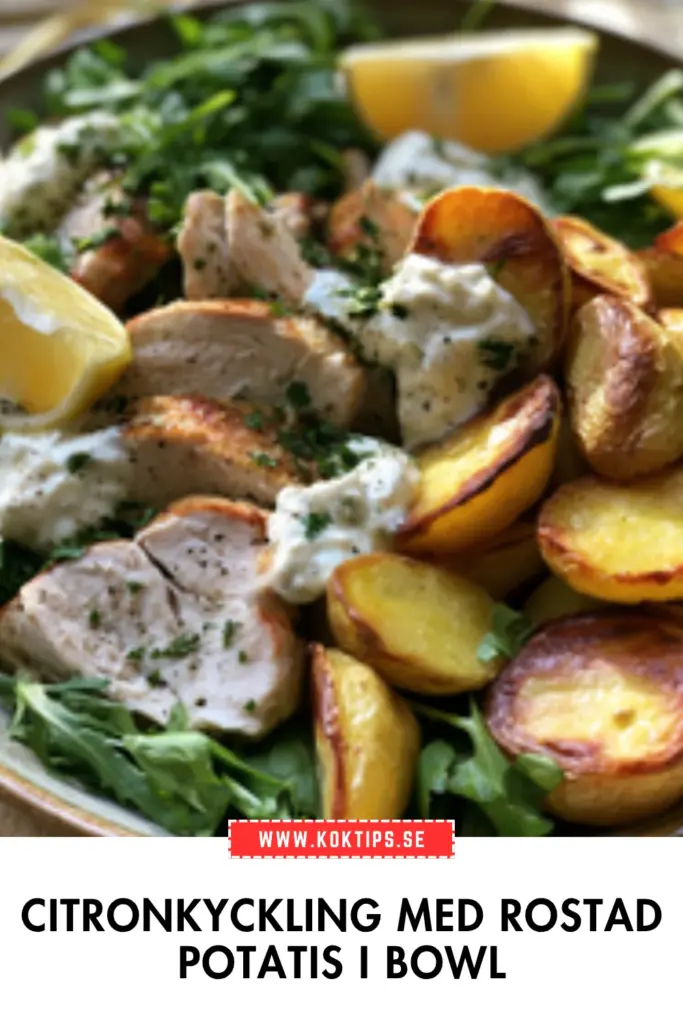 Citronkyckling med rostad potatis i bowl: enkelt recept för hela veckan