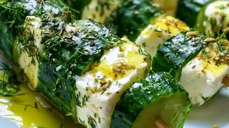Fetaspett med gurka och dill: det enklaste och godaste sommarsnackset