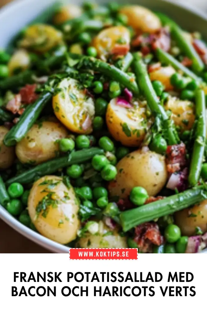 Fransk potatissallad med bacon och haricots verts: det bästa hemlagade receptet