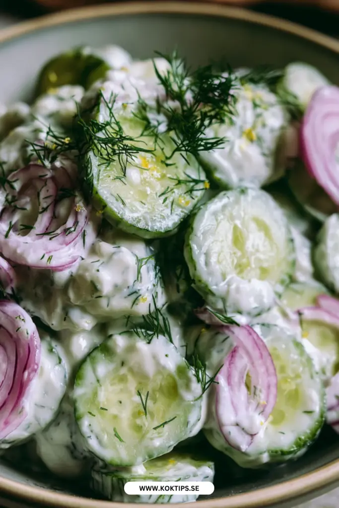 Grekisk gurksallad med yoghurt och dill: det bästa hemlagade receptet