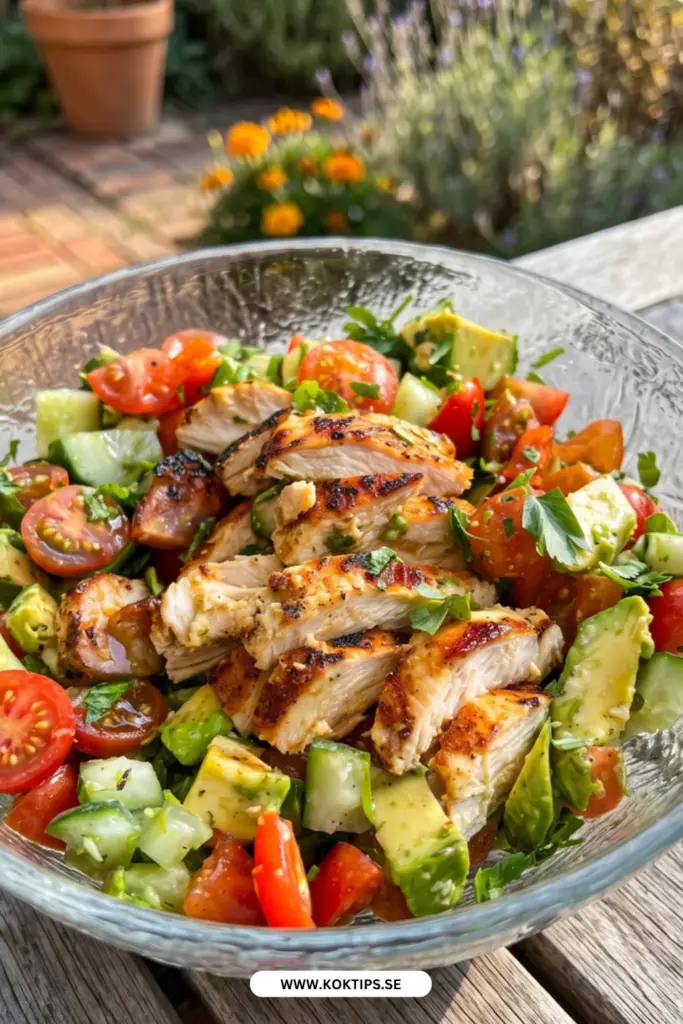 Grillad kycklingsallad med avokado och lime: ett enkelt och fräscht recept du kommer älska