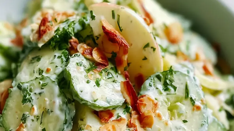 Gurk- och äppelsallad med krämig dressing