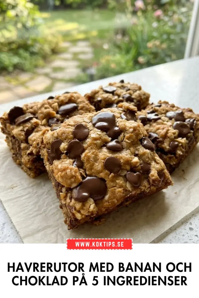 Havrerutor med banan och choklad på bara 5 ingredienser: enkelt, gott och klart på 30 minuter