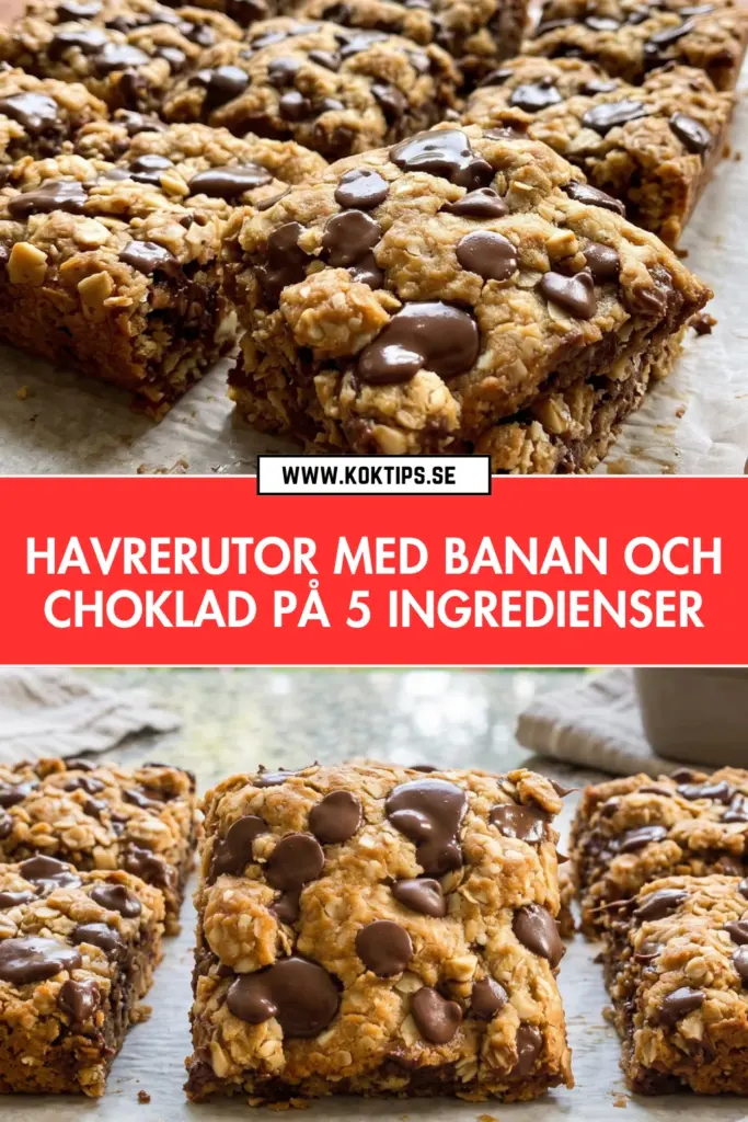 Havrerutor med banan och choklad på bara 5 ingredienser: enkelt, gott och klart på 30 minuter