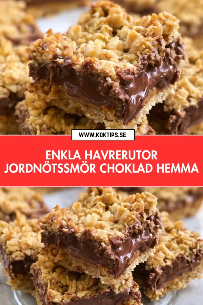 Enkla havrerutor med jordnötssmör och choklad du faktiskt vill göra hemma