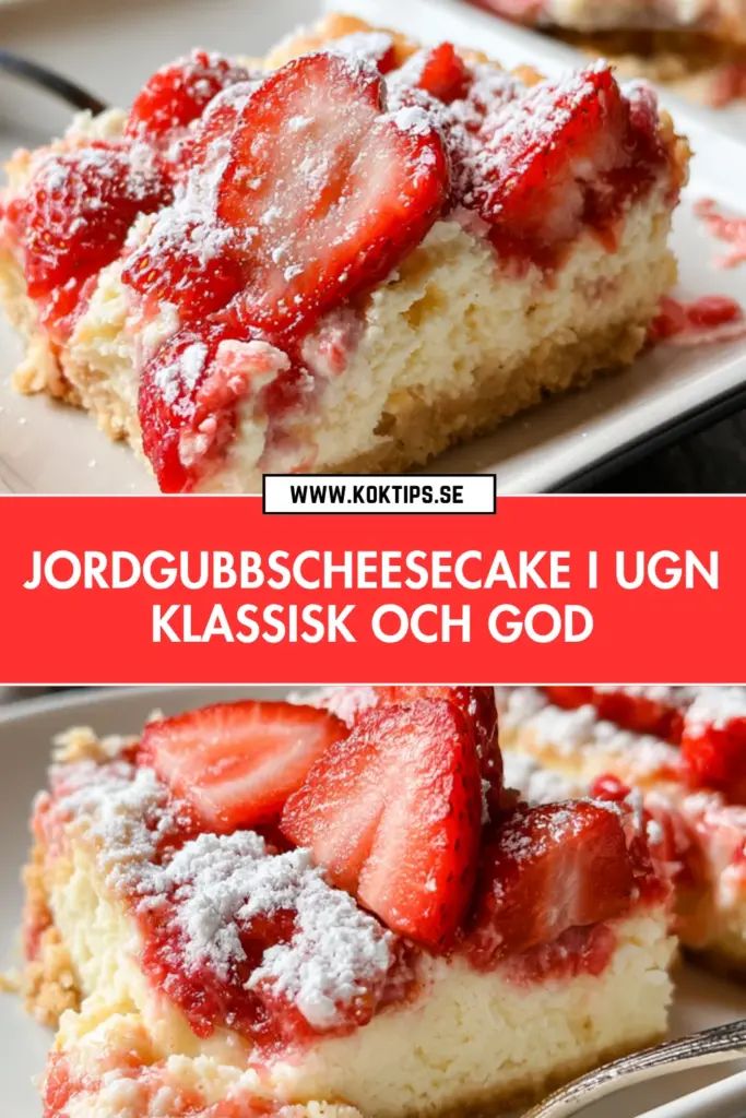 Enkel jordgubbscheesecake i ugn: krämig, klassisk och alltid uppskattad