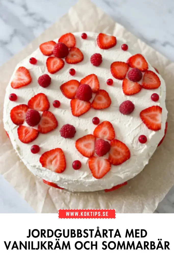 Klassisk jordgubbstårta: krämig, frisk och full av sommarsmaker