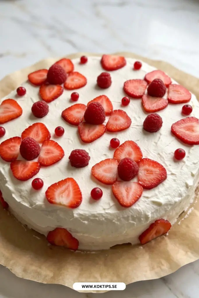 Klassisk jordgubbstårta: krämig, frisk och full av sommarsmaker