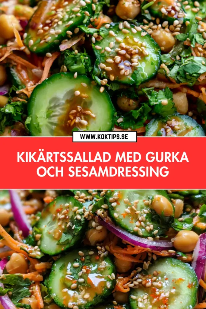 Krispig kikärtssallad med gurka och sesamdressing: snabb och mättande vardag