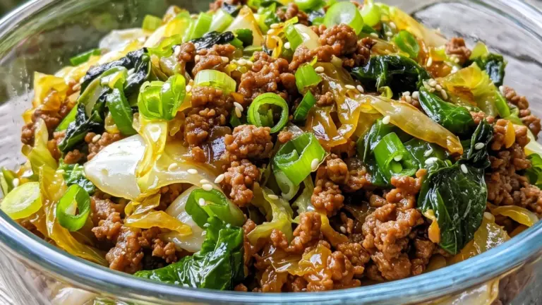 Kinesisk färs- och kålpanna med nötfärs recept